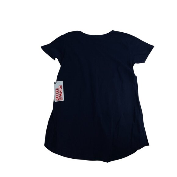 Fleece Factory Short-Sleeve Pocket T-Shirt S Blue Womens 100% Cotton Classic Cas - Picture 2 of 8